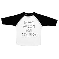 I'm Why We Can't Have Nice Things/Funny Toddler Shirts/Kids Baseball Tee