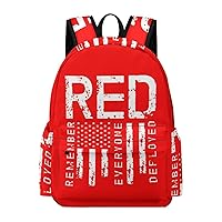 Remember Everyone Deployed Military R.E.D Casual Backpack Travel Hiking Laptop Business Bag for Men Women Work Camping Gym