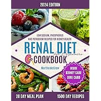 Renal Diet Cookbook for Beginners: 1500 Days of Tasty, Low Sodium, Phosphorus, and Potassium recipes for Kidney Health. Includes 4 Weeks Meal Plan & Shopping List.