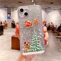 Glitter Case for iPhone 11,Christmas Tree Santa Claus Quicksand Moving Stars Snowflake Flowing Liquid Case for iPhone 11 6.1 Inch (Christmas-Silver)