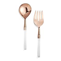 Party Essentials Salad Serving 2-Piece Stainless Steel Set with Decorative Handles Perfect for Salad Lovers, Parties, Entertaining, Gifts and More