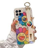 for Motorola Moto G Stylus 5G 2021 6.8 Inch Case Cute with Wrist Strap Kickstand Glitter Bling Cartoon IMD Soft TPU Shockproof Protective Cases Cover for Girls and Women - Sunflower
