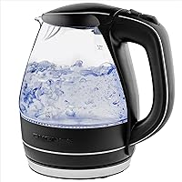 Glass Electric Kettle Hot Water Boiler 1.5 Liter Borosilicate Glass Fast Boiling Countertop Heater - BPA Free Auto Shut Off Instant Water Heater Kettle for Coffee & Tea Maker - Black KG83B