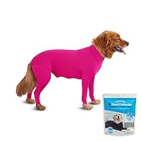 Shed Defender Original Dog Onesie - Seen on Shark Tank, Contains Shedding, Designed in USA, Recovery Suit for Dogs, Post-Surgery Shirt, Anxiety Vest Calming Shirt, Hot Spot Allergy, Vet Approved