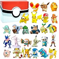 Filled Easter Eggs 21pcs Pokemon Mini Action Figures for Boys Girls, Pokemon Party Favor Kids Toys Cake Toppers Collection Playset, Ornaments Toys Supplies, Birthday Party Decorations