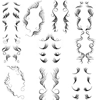 Fashion Hair Edge,Tattoo Edges Curly Hair,10 Styles Baby Hair Tattoo Stickers Ladies,Very Realistic Easy to Use Tattooing Template Hair Stickers Waterproof Lasting Makeup Tool,Type f 10pcs