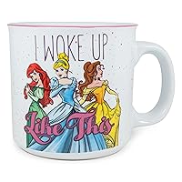 Silver Buffalo Disney Princess I Woke Up Like This Ceramic Camper Mug, 20 Ounces