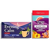 Evening Calm K Cups Tea Pods Variety Pack for Keurig 2.0 &1.0 & Ginger Peach Black Tea Loose Leaf with No Artificial Ingredients