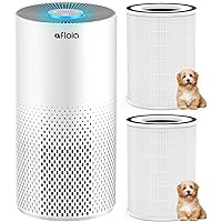 Afloia Air Purifiers for Home Large Room Up to 1076 Ft², Kilo White, Afloia Pet Allergy Filter for Kilo, 2 Pack