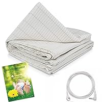 Grounding Sheets Queen Size with Grounding Cord,Made with Premium Cotton and Pure Silver Threads,Conductive Fabric,Achieve Healthy Sleep(60x80inch)