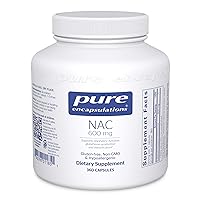 Pure Encapsulations NAC 600 mg | N-Acetyl Cysteine Amino Acid Supplement for Lung and Immune Support, Liver, and Antioxidants* | 360 Capsules