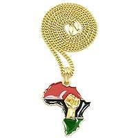Power Fist Over Pan African Africa Pendant with Necklace