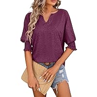 Business Casual Tops for Women, Women's and Loose T-Shirt with Haif Sleeve Top Oversized T Shirts Summer, S XXL