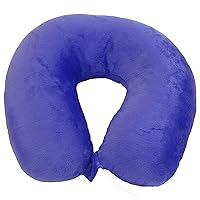 Adult Cozy Soft Microfiber Neck Pillow, Compact, Perfect for Plane or Car Travel, Purple