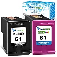 Remanufactured Ink 61 Replacement for HP 61 Ink Cartridge Combo Pack for Envy 4500 4502 4504 5530 DeskJet 2512 1512 2541 2540 2544 3052a 1056 1055 3051a 2548 OfficeJet 4630 Printer (2 Pack)