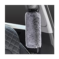 Soft Rabbit Fur Car Seat Belt Pads, 2PCS Fluffy Safety Belt Shoulder Cover, Neck Cushion Protector, Auto Interior Accessories by Genuine Rabbit Wool, Universal for Vehicles Bag Straps (Gray)