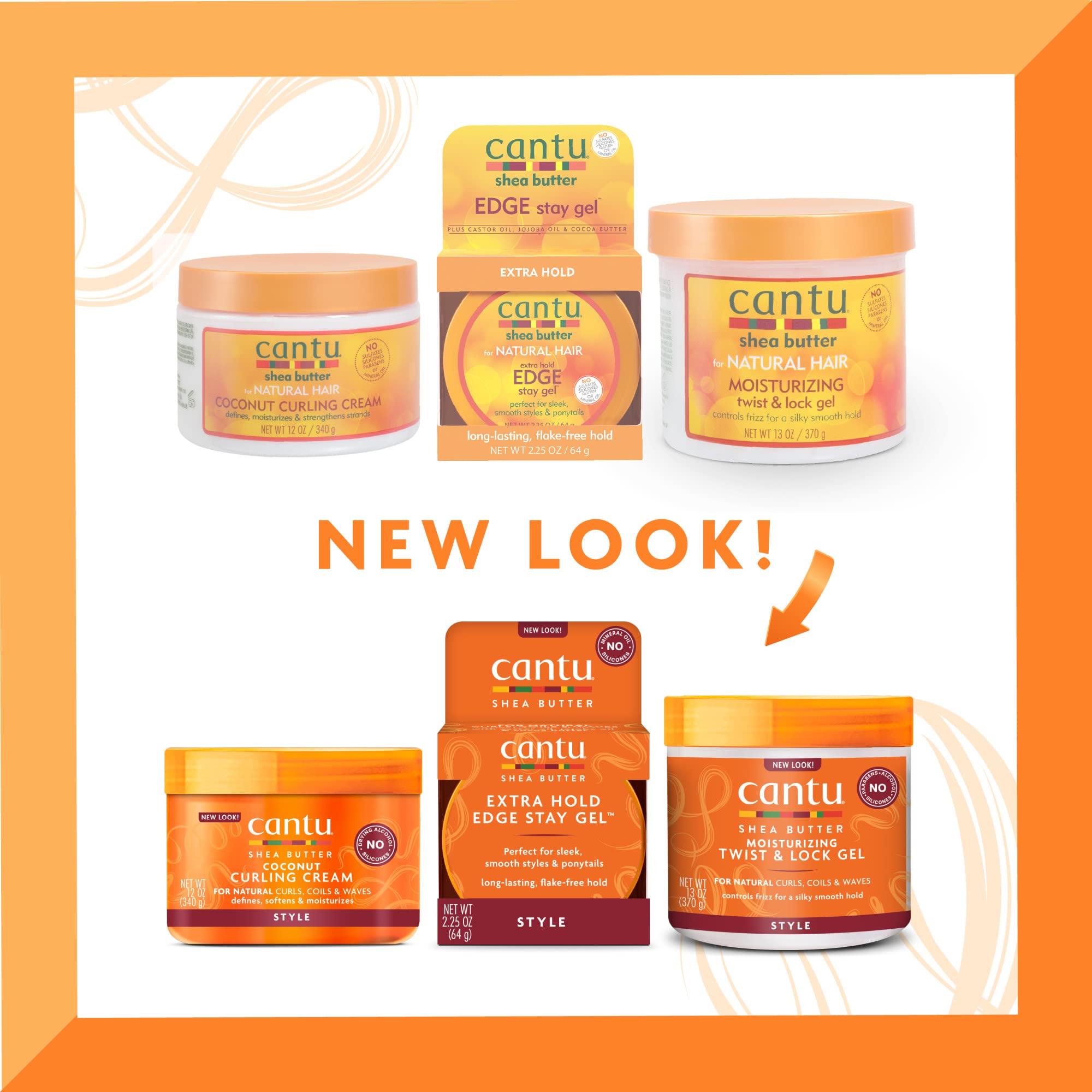 Cantu Hair Treatment Kit with Coconut Curling Cream, Edge Stay Gel, and Twist & Lock Gel with Shea Butter for Natural Hair (Packaging May Vary)