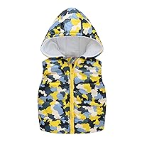 9 to 12 Month Baby Boy Clothes Kids Camouflage Sleeveless Boys Warm Toddler Windproof Coat Warm Baby (Yellow, 7-8 Years)