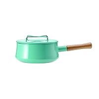 DANSK 833298 Coven Style Single-Handle Pot, 7.1 inches (18 cm), 0.6 gal (2.2 L), Induction Compatible, Turquoise/Teal Enamel