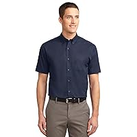 Port Authority Men's Short Sleeve Easy Care Shirt 6XL Navy/Light Stone