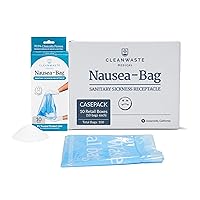 Cleanwaste Medical Nausea Vomit Bag (10 Retail Boxes) - Instant Gelling Powder, Medical Grade, Leak-Free, Odor Control - for Hospitals, Schools, Home Healthcare, Rideshare - (10 Drawstring Bags/Box)