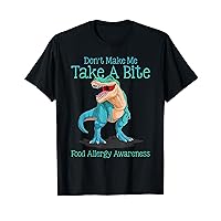 Food Allergy Awareness T Shirt Boys Teal Rex Dinosaur T-Shirt