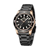 REWARD Watch for Men Simple Casual Fashion Quartz Men's Wrist Watches (Waterproof/Luminous/Date) Affordable Stainless Dress Wristwatch for Student Black/Blue/Gold/Silver