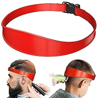 Neckline Shaving Template and Adjustable Hair Trimming Guide,DIY Self Haircutting System, Shaving and Keeping a Clean and Straight Neck Hairline,Easy Use Tool Soft Portable (Red)