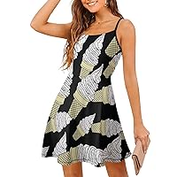 Ice Cream Cone Spaghetti Strap Mini Dress Sleeveless Adjustable Beach Dresses Backless Sundress for Women