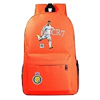 Cristiano Ronaldo Graphic Travel Knapsack-CR7 Lightweight Bookbag Large Capacity Laptop Dyapack, Orange