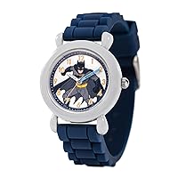 Batman Kids Watch, DC Comics Plastic Time Teacher Analog Quartz Watch with Nylon Strap