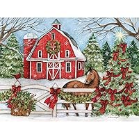 LANG Heartland Holiday Boxed Christmas Cards, 8 Pop-Up Christmas Cards with Envelopes, Linen-Embossed Paper Stock, Glitter Embellishment (1004841)