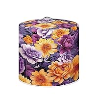 Purple Flower Pressure Cooker Cover for Women Dust-proof Cover for Rice Cooker Air Fryer Kitchen Appliance Covers with Top Handle and Pocket Home Kitchen Decor Gifts for Friends