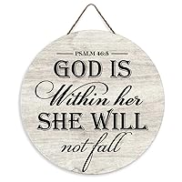 God Is within Her She Will Not Fall Psalm 46-5 Wooden Porch Sign Door Hanger 8