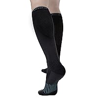 Copper Fit womens Ice Menthol Infused Compression Socks, Black, Large-X-Large US