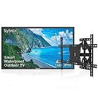 SYLVOX 43'' Outdoo TV with Wall Mount, Waterproof Television 4K Ultra HD HDR Smart TV with Bluetooth WiFi Function for Partial Sun