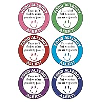 Kids Allergy Sticker, 2 inch 60pcs Colored Children Food Allergen Warning Stickers for Kids Stickers Baby Allergies Signs