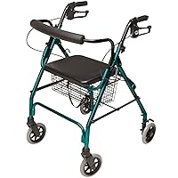 Lumex Walkabout Lite Rollator with Seat, Lightweight 14.5 lb.Walker, Large 6