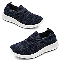 Boys Girls Sneakers Kids Lightweight Slip On Running Shoes Pink/Blue/Navy/Black Walking Shoes Breathable Tennis Shoes for Toddler/Little Kids/Big Kids