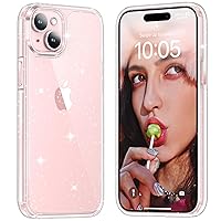 TAURI Designed for iPhone 15 Plus Case Glitter, [Not Yellowing] [Military Grade Drop Protection] Bling Sparkle Shockproof Cute Sparkly Phone Case for iPhone 15 Plus, Glitter Clear, 6.7 inch
