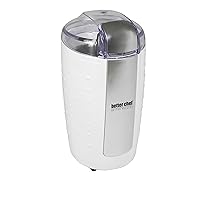Better Chef 150-Watt Power Blade Coffee Grinder | Stainless Blade and Chamber | Grind Coffee | Nuts | Spices (White)