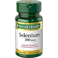 Nature's Bounty Selenium, Supports Prostate and Immune System Health, 200 mcg, 100 Tablets