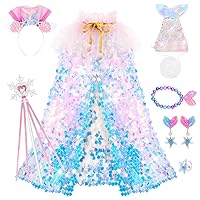 Princess Dress Up Shoes Set,Kids Pretend Play Toy for Girls,Dresses,Tops,Jewelry, Shoes,Unicorn Mermaid Ice Princess Toys Gifts for Little Girls 3-6 Years Toddler Birthday Party