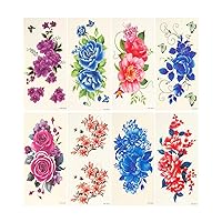 Wrapables® Floral Temporary Tattoos Body Art Water Tattoos (8 Sheets), Roses & Peonies