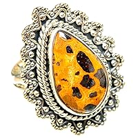 Ana Silver Co Large Bauxite Ring Size 8.25 (925 Sterling Silver) - Handmade Jewelry, Bohemian, Vintage RING120911