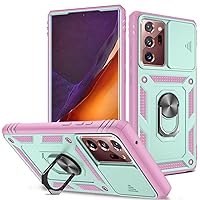 Case for Galaxy Note 20 Ultra, Shockproof Impact Resistant with Slide Lens Protective Cover Case for Samsung Galaxy Note 20 Ultra/Note 20 Ultra 5G (Pink Green)
