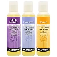 Plantlife Massage Oil 3-Pack - Absorbs Deeply into The Skin and is Circulated Throughout, Providing Optimum Benefit to The Mind and Body - Made in California 4 oz