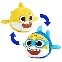 WowWee Baby Shark's Big Show! Reversible Plush Baby Shark Turns Into Super Shark – Flip Plushie Toys for Toddlers