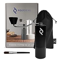 Manual Coffee Grinder (Black) - Stainless Steel Conical Burr with Internal Adjustable Settings - Portable, Good for Home Office Traveling Hiking or Camping - Espresso to French Press