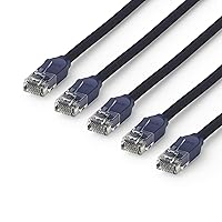 Amazon eero CAT6a Ethernet cable | Supports 10 gigabit+ speeds | 3 foot | 5-pack | Midnight Blue